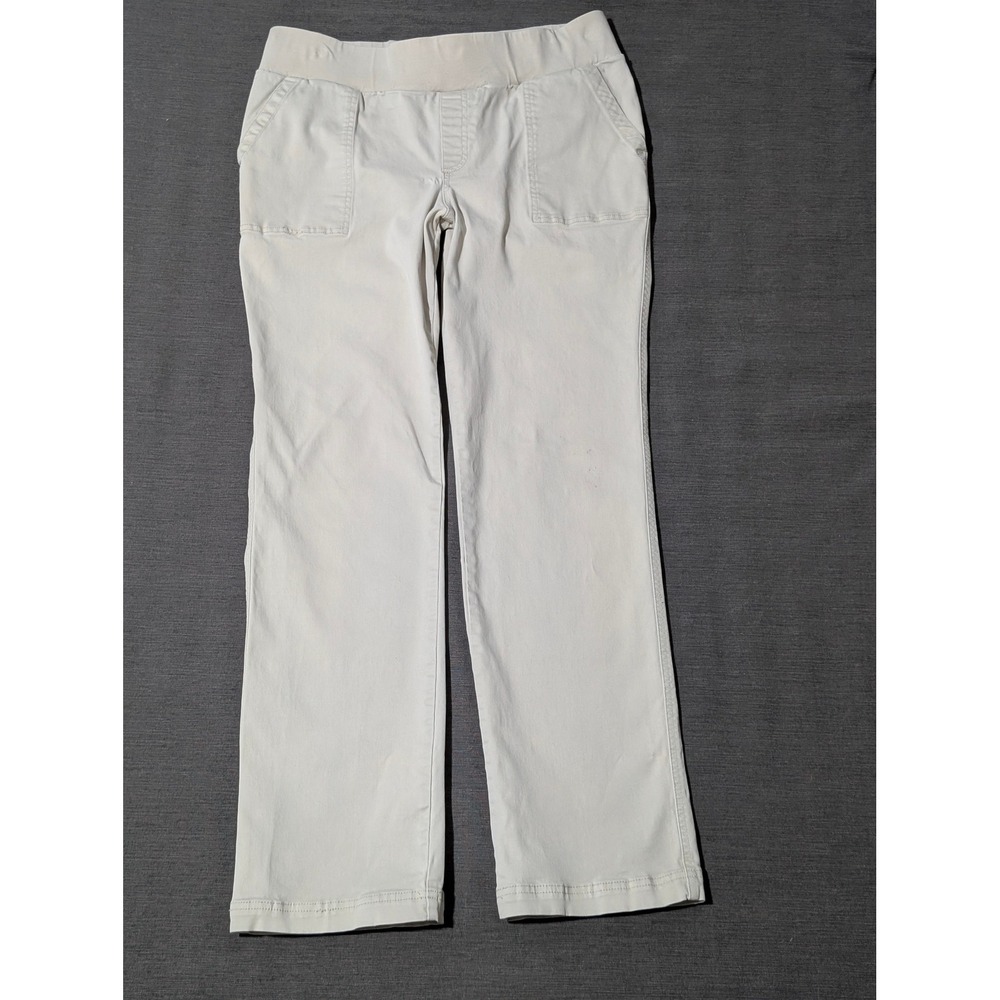 Liz Lange Maternity Pants Stretch Knit Panel Pockets Khaki Dress Slacks Size 6